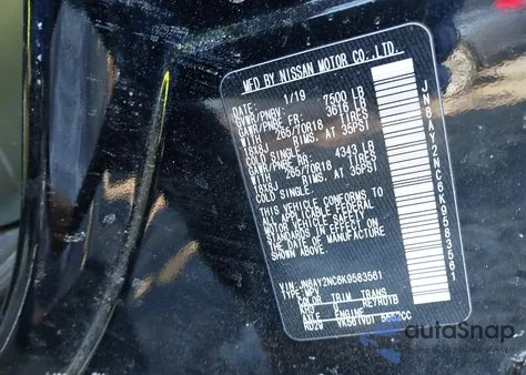 2019 Nissan Armada Sv from USA, damaged, VIN JN8AY2NC6K9583561